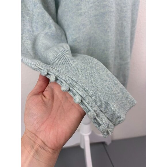 Boston Proper women's large powder blue cashmere long sleeve crew neck sweater - Picture 3 of 9